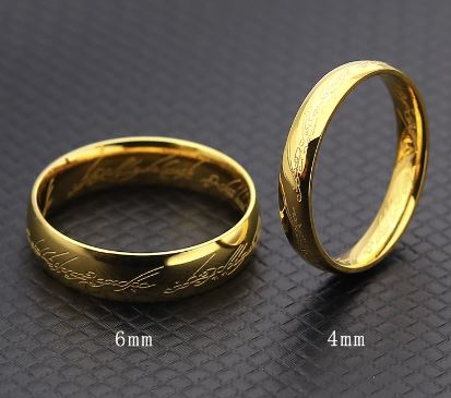 One Ring - Graverad Text utan Kedja - 6mm - 4