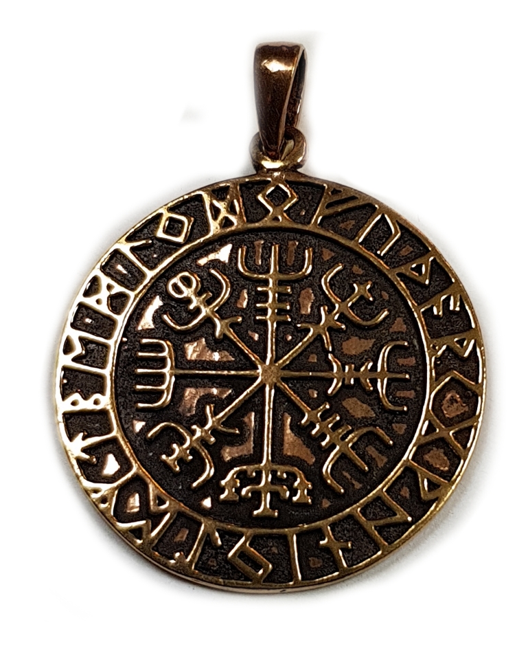 Brons Vegvisir/ Vägvisare Hänge