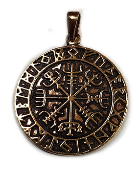 Brons Vegvisir/ Vägvisare Hänge