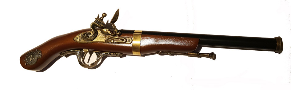 Pirat Flintlåspistol - 1800 talet - Lång