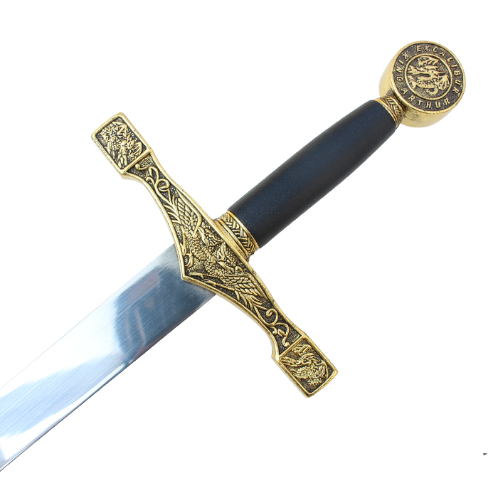 Kung Arthur Svärd - Excalibur med Slida - Guld - 3
