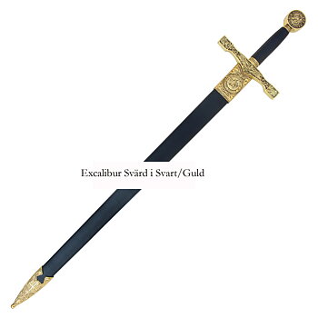 Kung Arthur Svärd - Excalibur med Slida - Guld