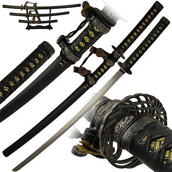 Svart Samurajsvärd Set - Fonix