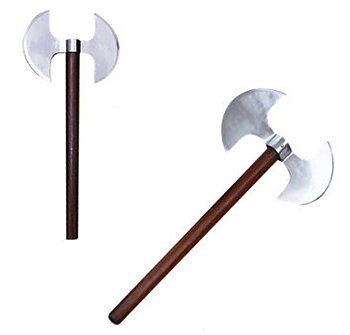 Medeltida Dubbelyxa  - Krigsyxa (battle axe) - Kort