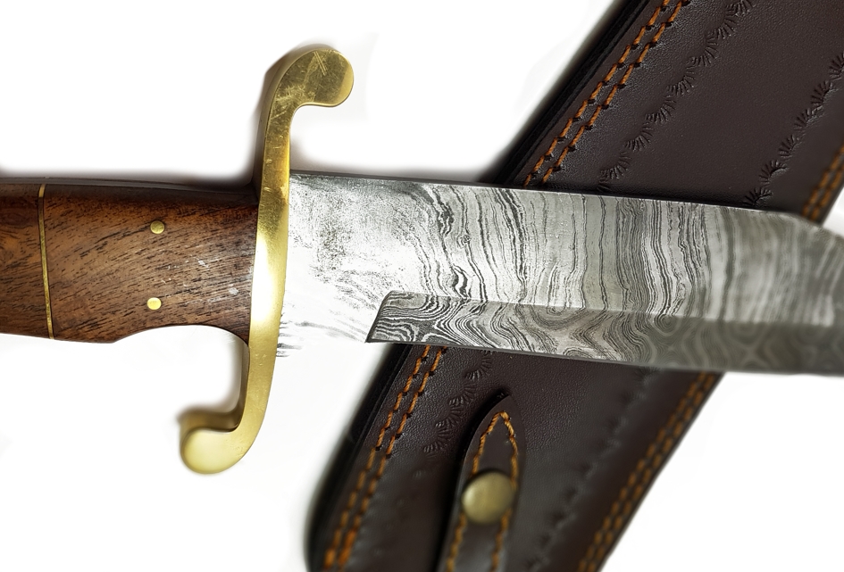 Handgjord  Damaskstål Bowie/Jaktkniv - 083 - 2