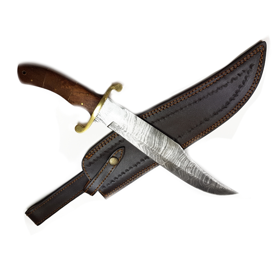 Handgjord  Damaskstål Bowie/Jaktkniv - 083