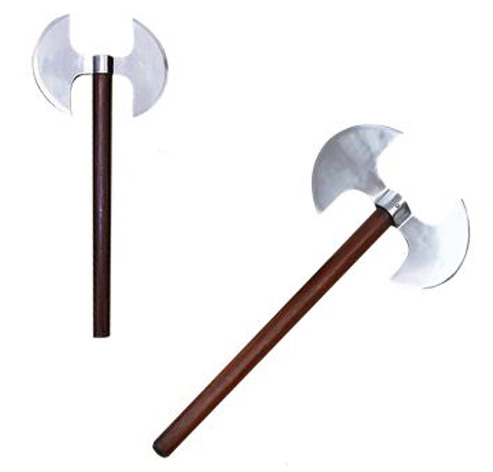 Medeltida Dubbelyxa  - Krigsyxa (battle axe) - Lång