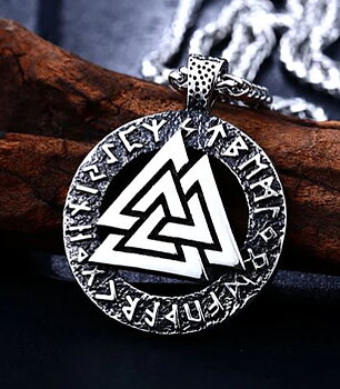 Valknut runhänge i stål