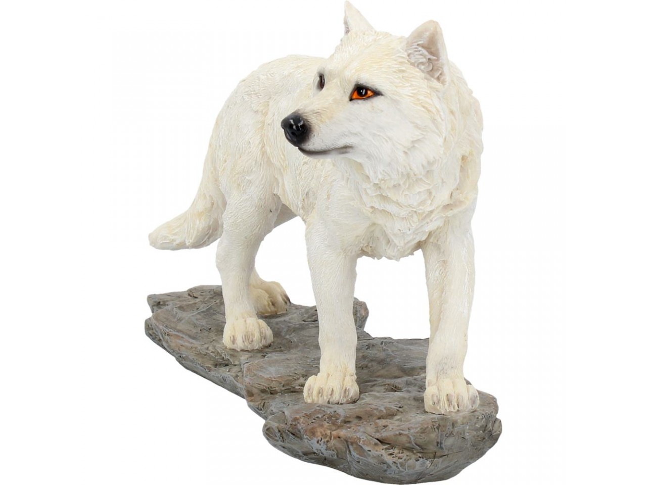 Vit Varg Figur  - Berg Vakt - 21cm - 2
