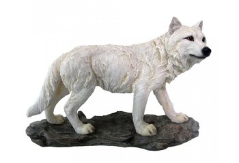 Vit Varg Figur  - Berg Vakt - 21cm