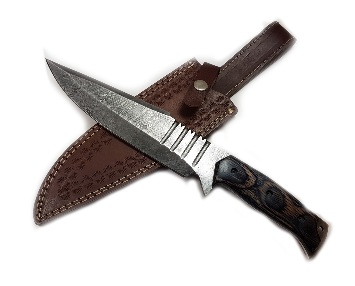 Handgjord  Damaskstål Jaktkniv - 129