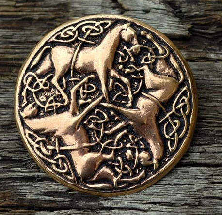 Keltsik Brooch med Hästar i Brons - 2