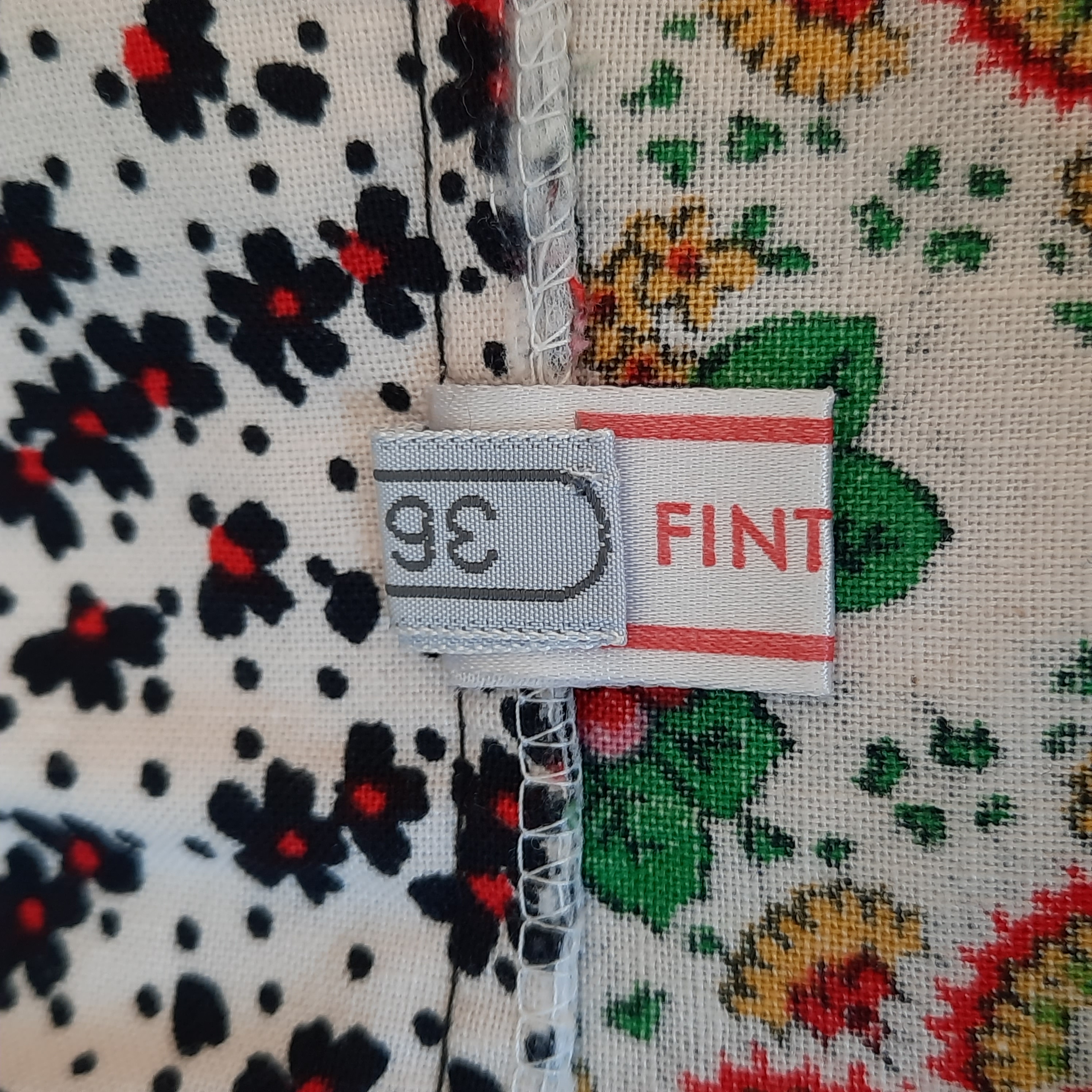 Mönstrad 1970-tals maxikjol i bomull ca storlek 36, Vintage - 6