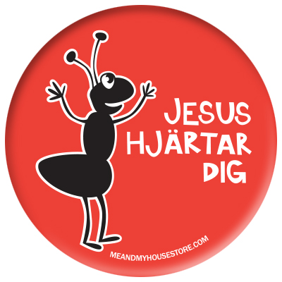 RÖD KNAPP: JESUS HJÄRTAR DIG  