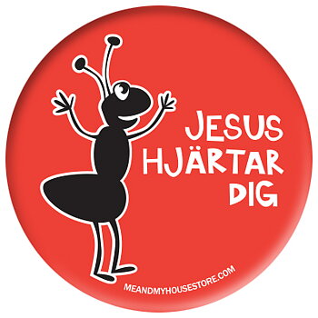 RÖD KNAPP: JESUS HJÄRTAR DIG  