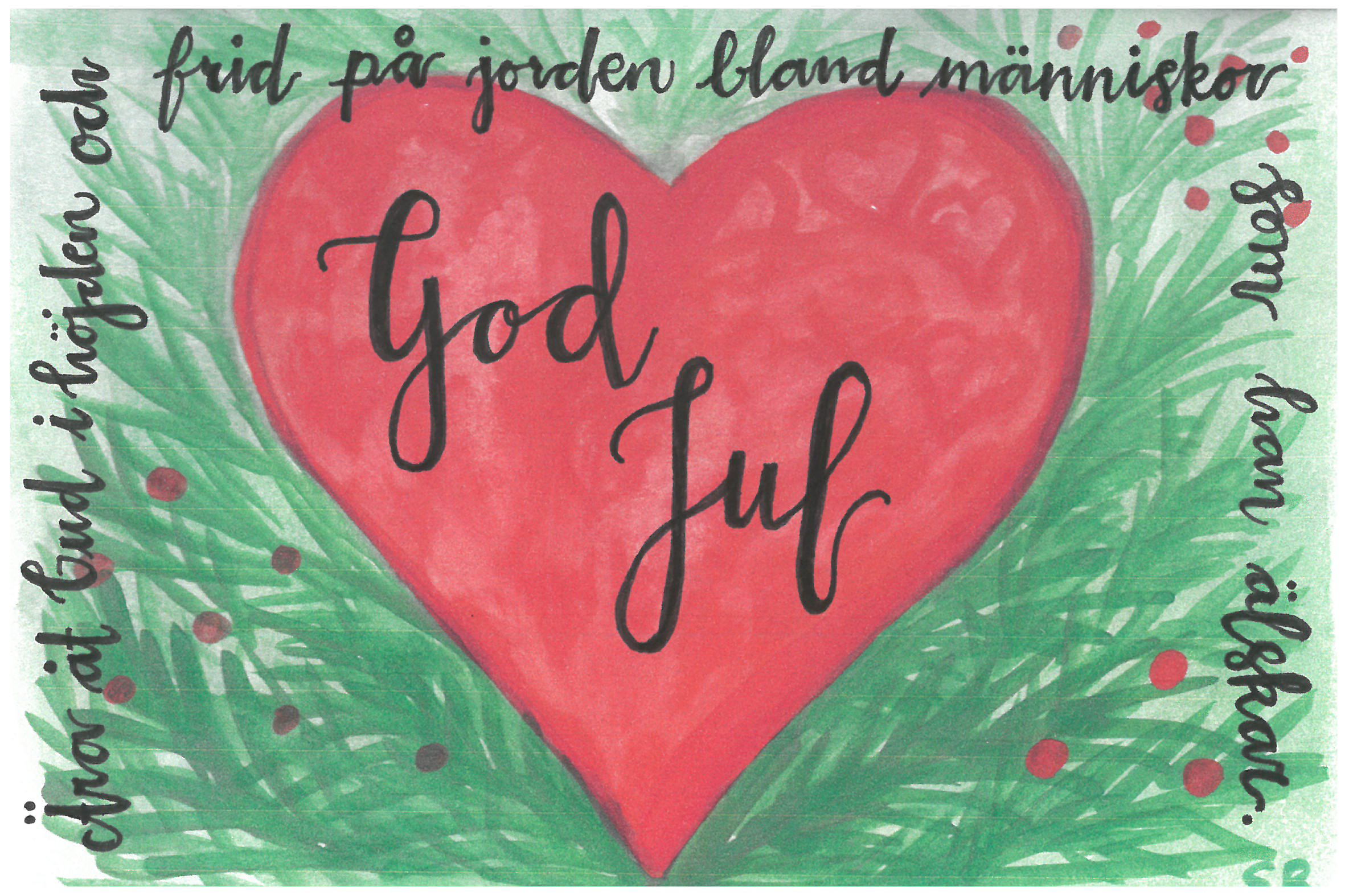 Julkort-God Jul, Ära vare Gud i höjden