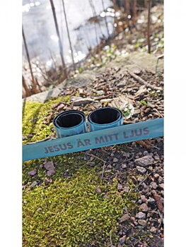 Reflexband  Jesus är mitt ljus-blå
