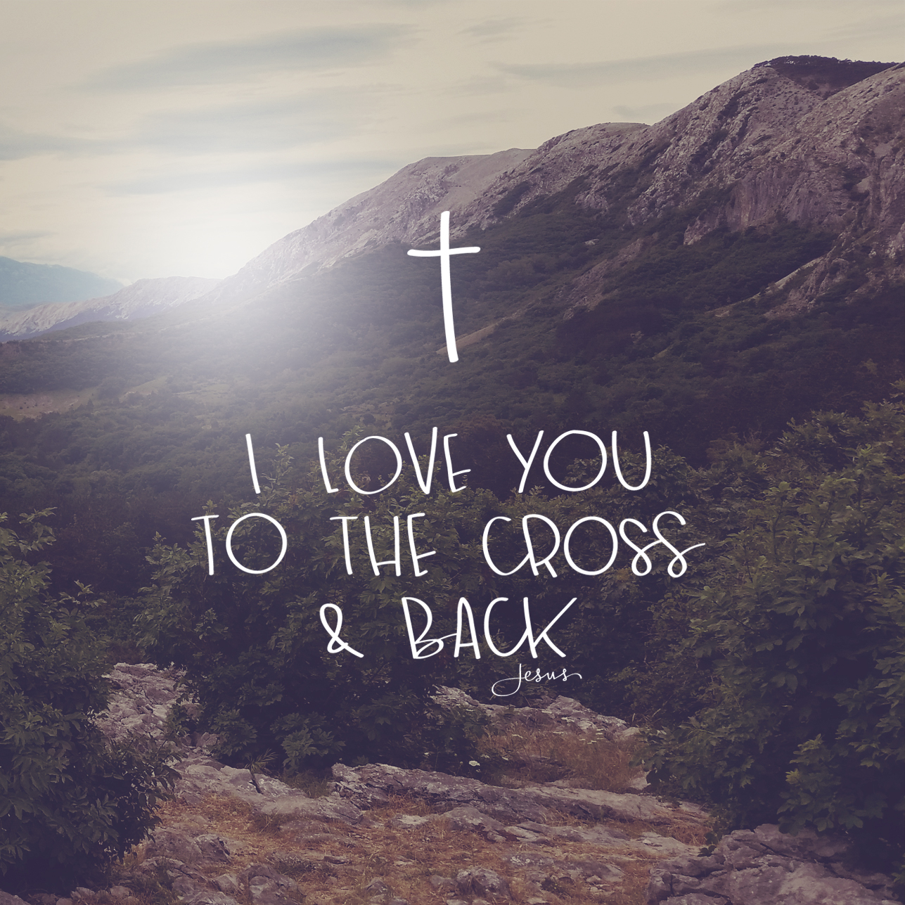KVADRATISKT KORT: I LOVE YOU TO THE CROSS AND BACK