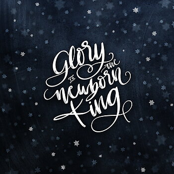GLIMMANDE JULKORT: GLORY TO THE NEWBORN KING