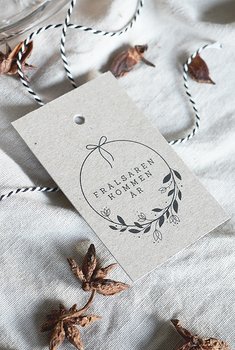 10-PACK! JULETIKETT PÅ KVISTPAPPER: FRÄLSAREN KOMMEN ÄR