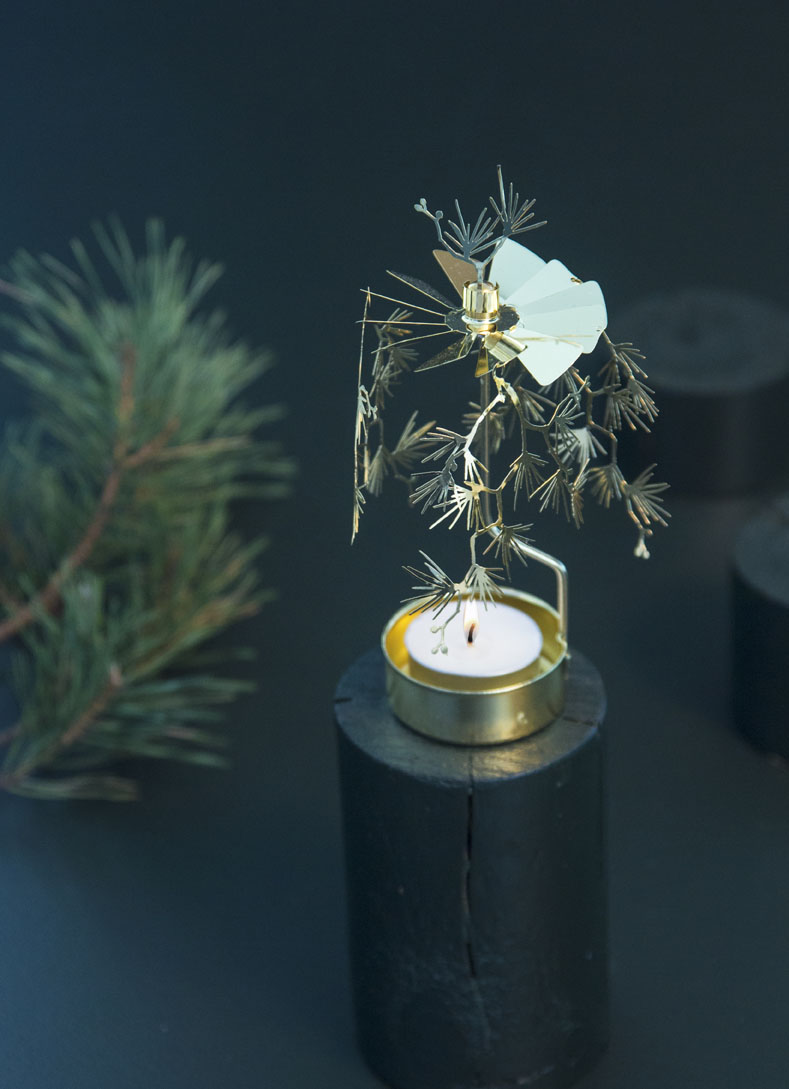 TEALIGHT SPINNER PINE GOLD - 3