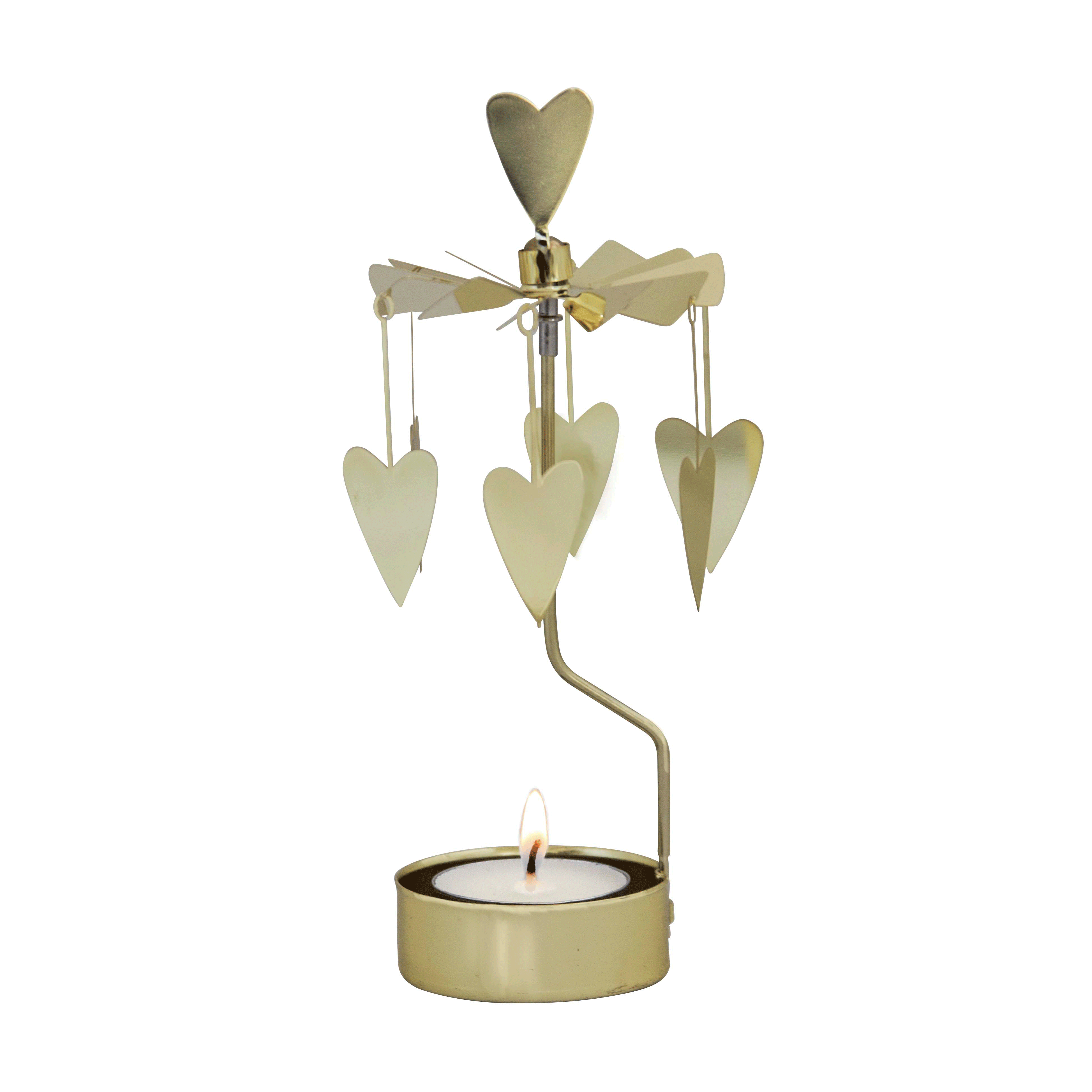 TEALIGHT SPINNER HEART GOLD - 2