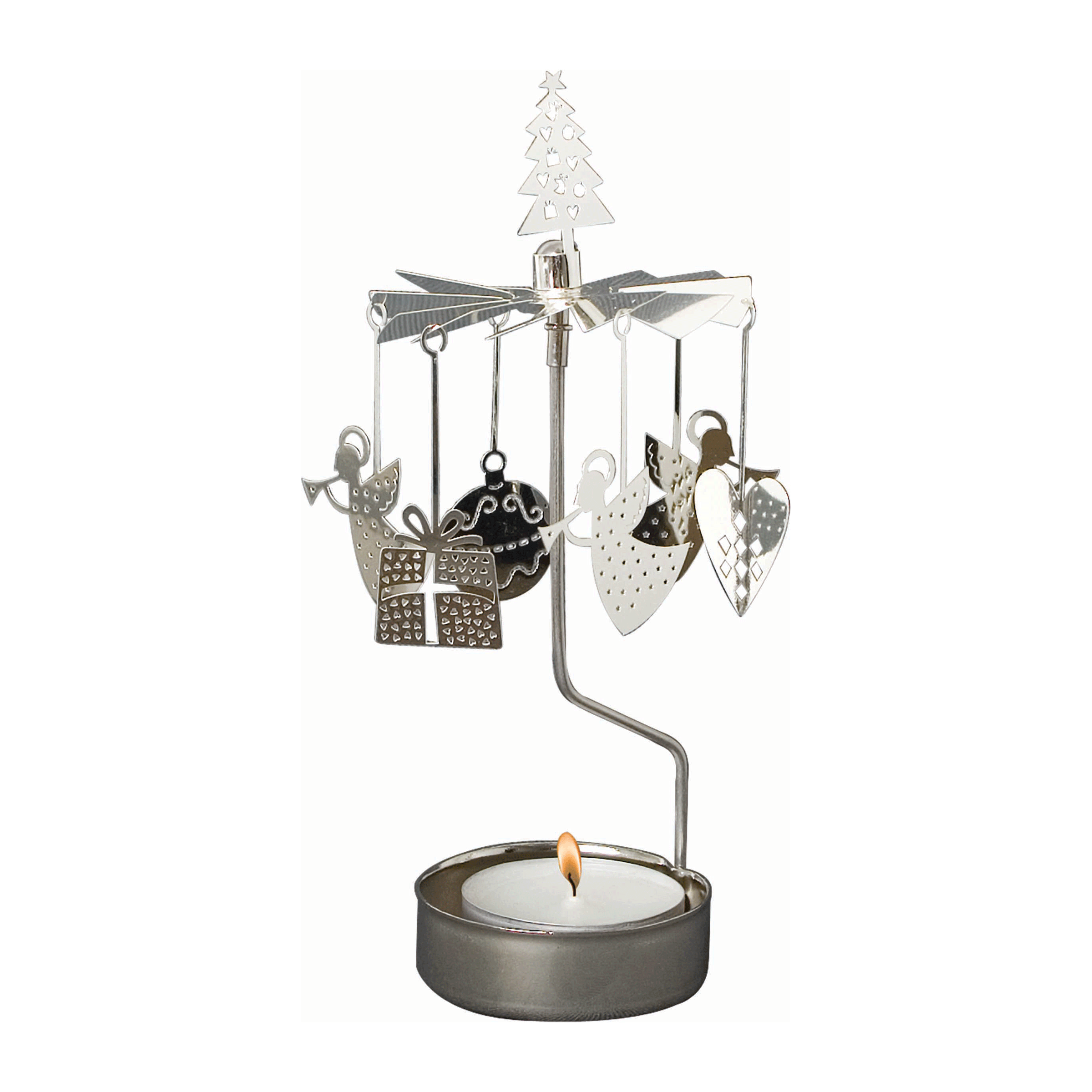 TEALIGHT SPINNER X-MAS SILVER - 3