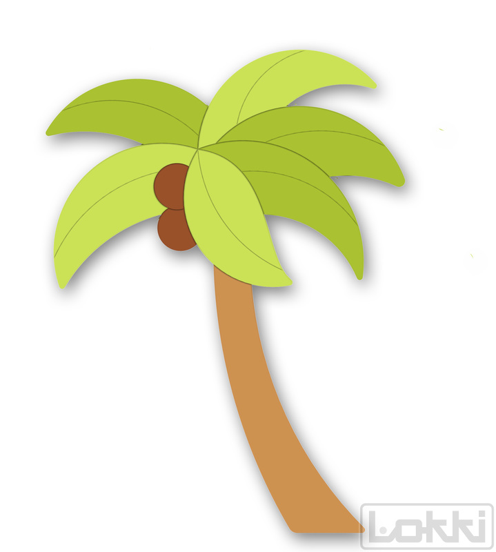 Palme med kokosnøtt (veggdekorasjon) - 6