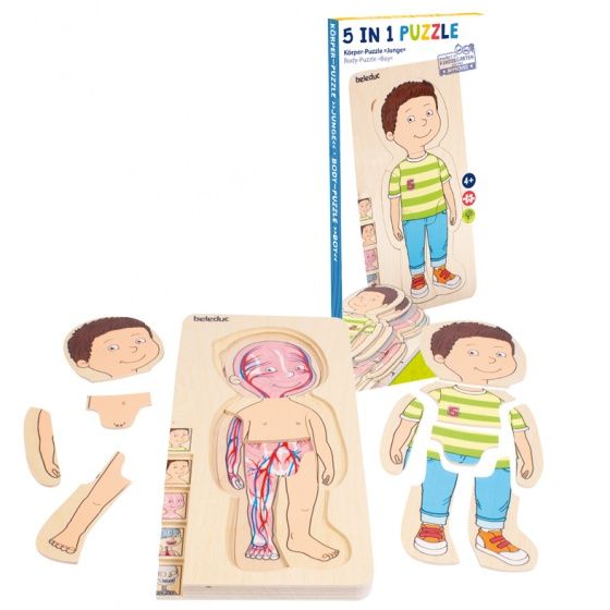 Anatomiskt puslespill 5 i 1 - Liten gutt