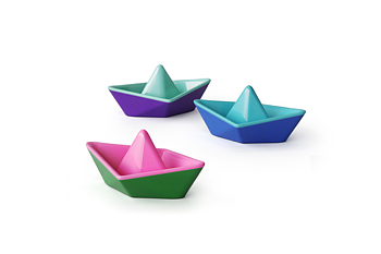 Fargeskiftende Origami båt (3 stk)
