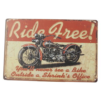 Motorsykkelskilt: Ride Free Biker