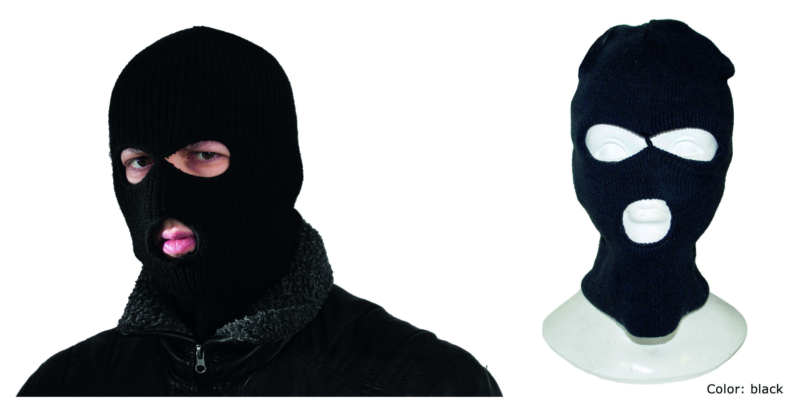 Ranermaske, Balaclava Svart
