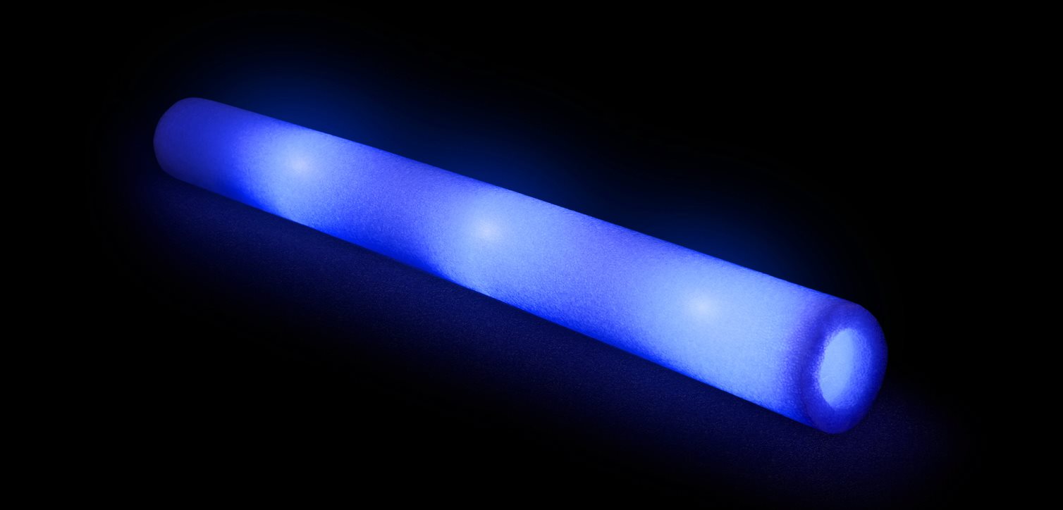 Lysende LED skumstav, 48 cm (Blå) - 2