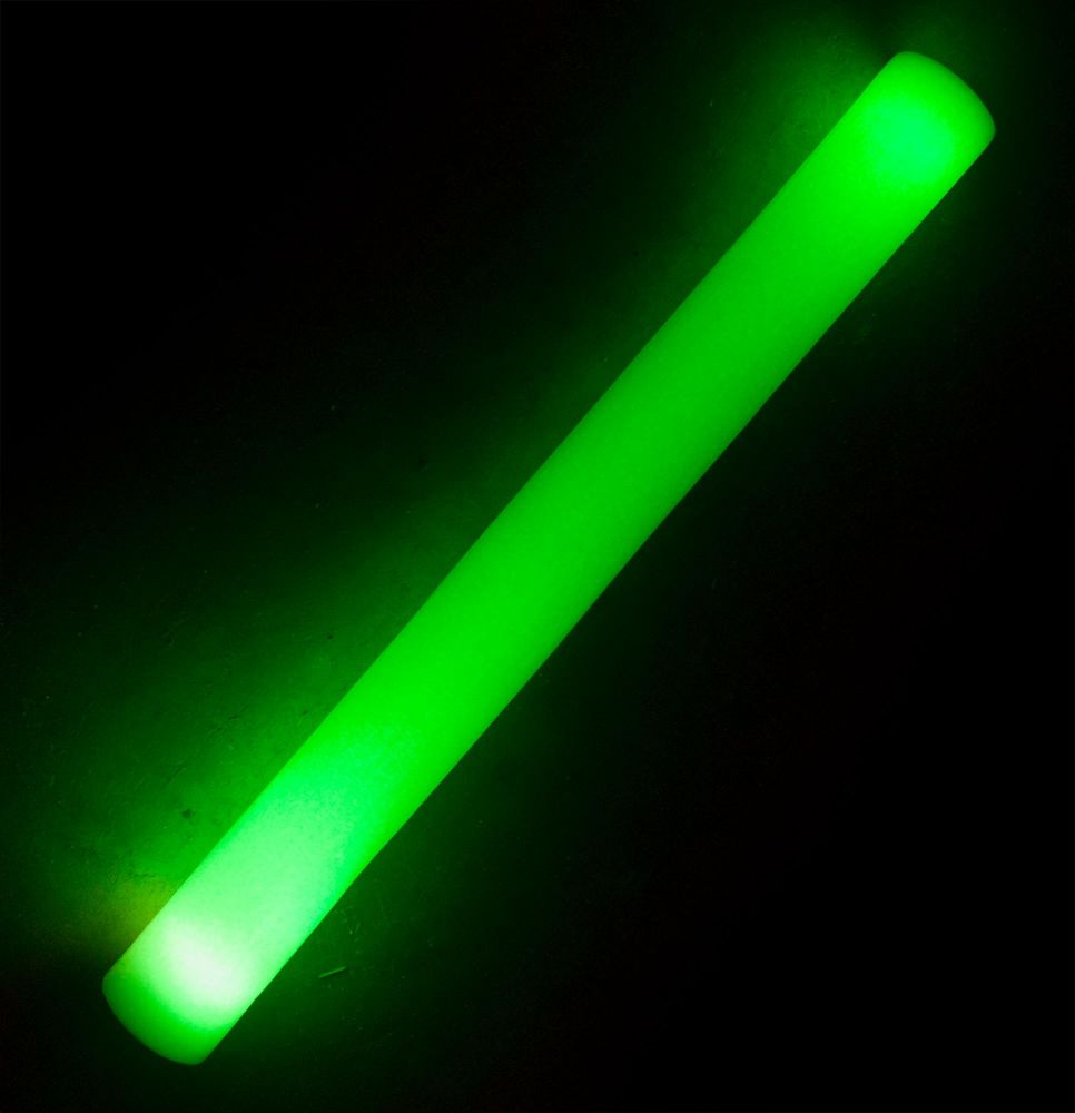 Lysende LED skumstav, 48 cm (Grønn)