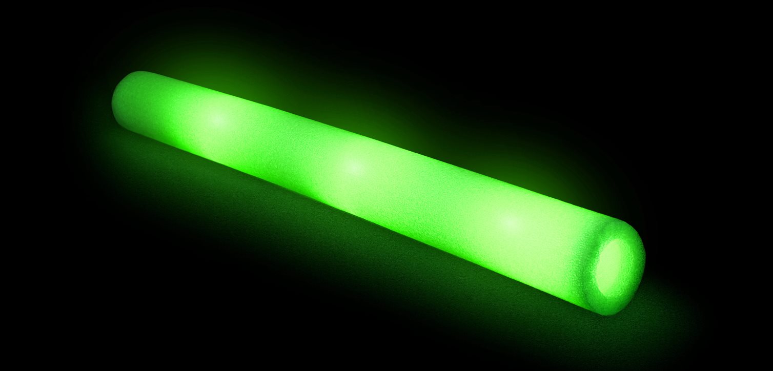 Lysende LED skumstav, 48 cm (Grønn) - 2