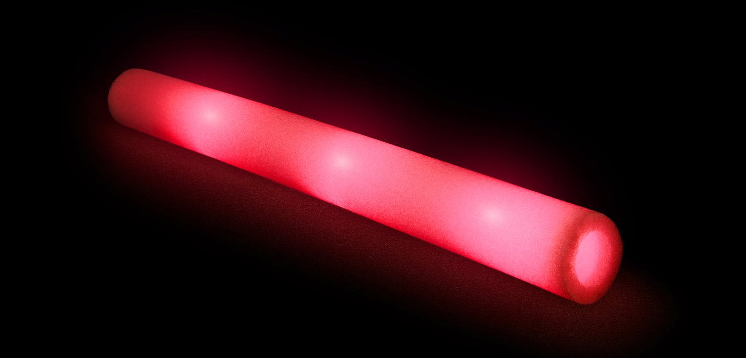 Lysende LED skumstav, 48 cm (Rød) - 2