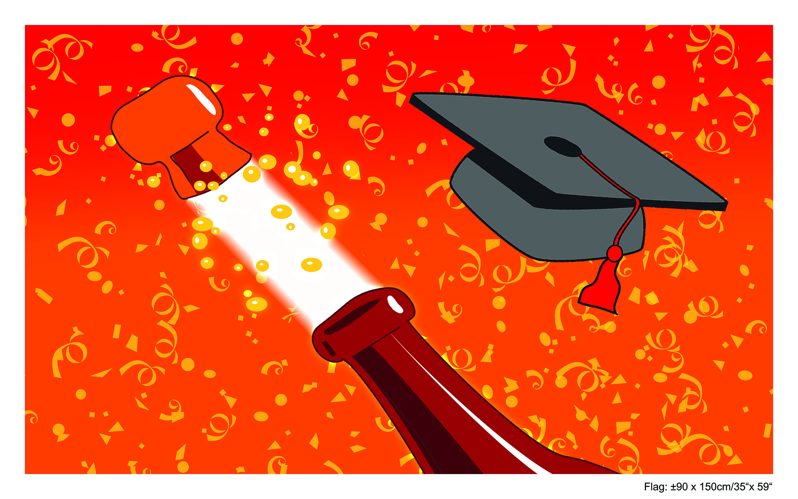 Flagg Graduation / Eksamen (150 x 90 cm)