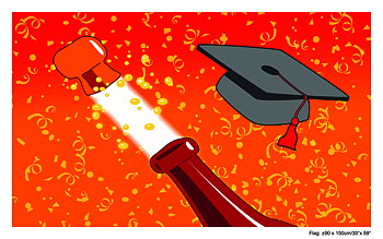 Flagg Graduation / Eksamen (150 x 90 cm)