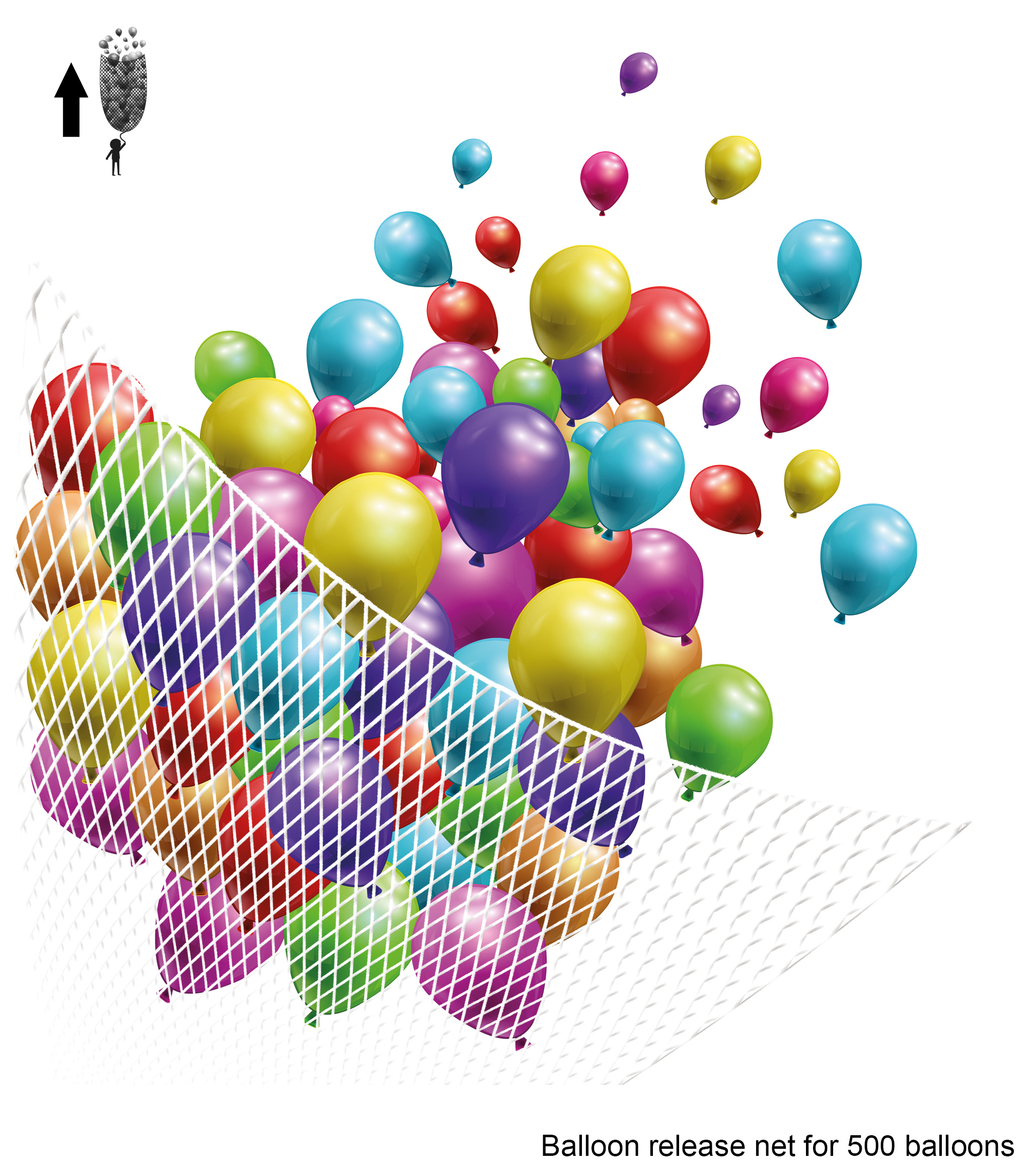Ballongnett for ballongslipp (500 ballonger)
