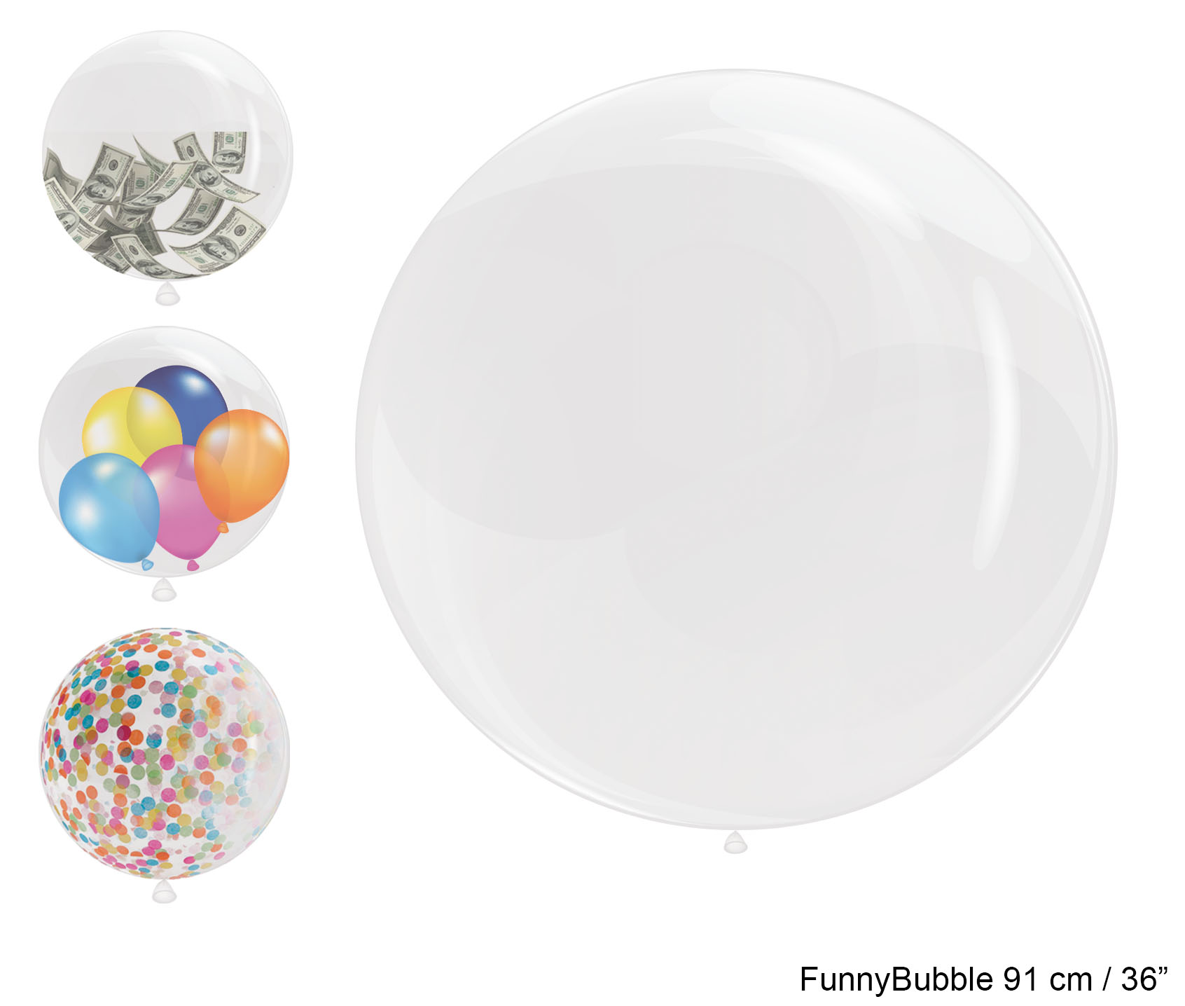 Ballonger Transparente Runde XL (90 cm)