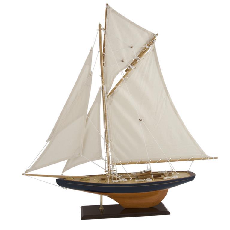 Modell av seilskip, Blå, (79x73x12)