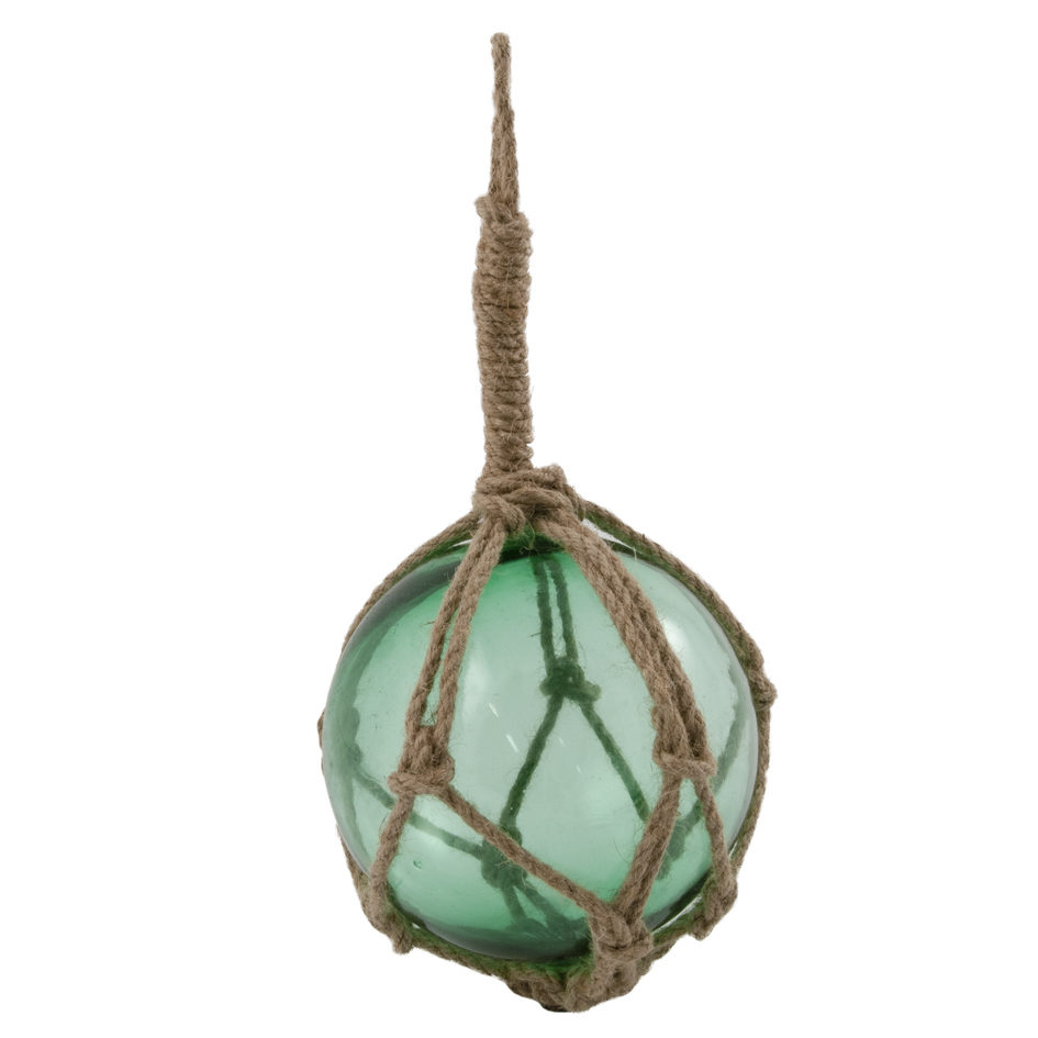Garnkuler i grønt glass m/ tau, Ø 15 cm (3 stk)
