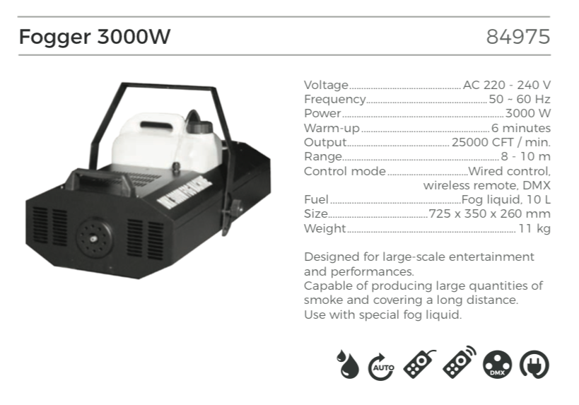 Røykmaskin 3000 W / Fogger - 2