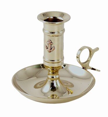 Lysestake med anker, Messing, 10 cm, (2 stk)