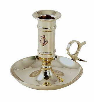 Lysestake med anker, Messing, 10 cm, (2 stk)