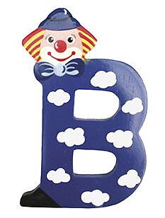Clown Bokstav i Trä, B