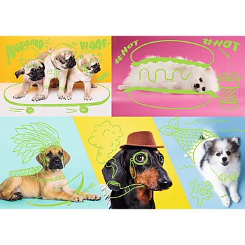 Trefl Pussel Neon Color Far Out Dogs, 1000 Bitar