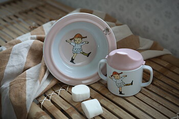 Pippi Cirkus, Sugkoppstallrik, Rosa - Rätt Start