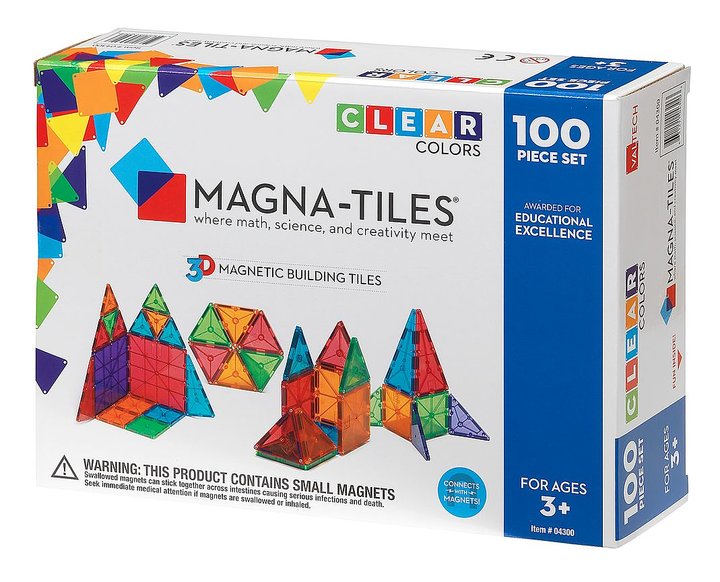 Magnet Tiles 100pc Clear Color 3D Magnetic Building Tiles Picasso tiles NEW IN 