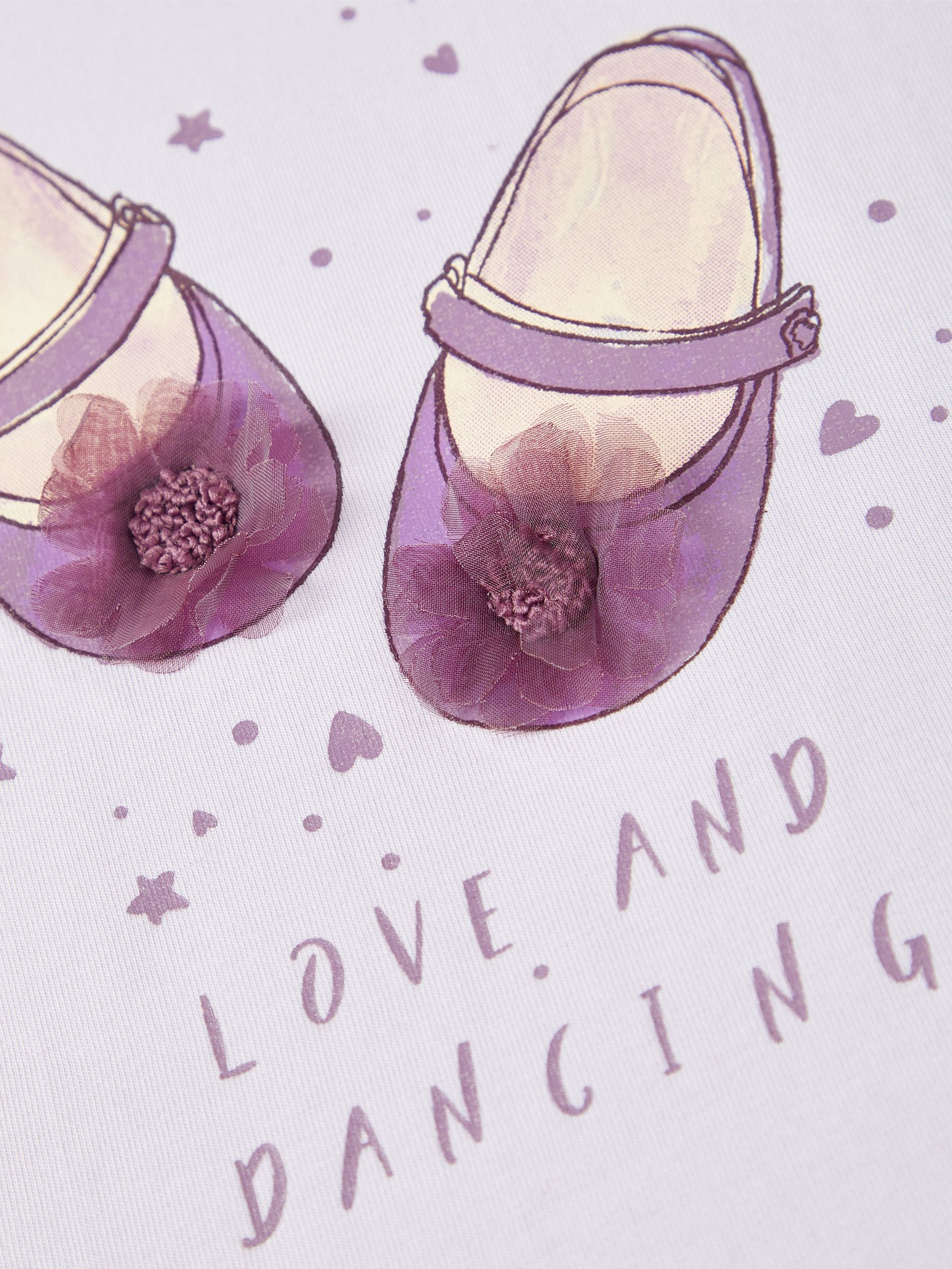 Name it Lila Top med Ballerina och Applikation Storlek 86 - 2